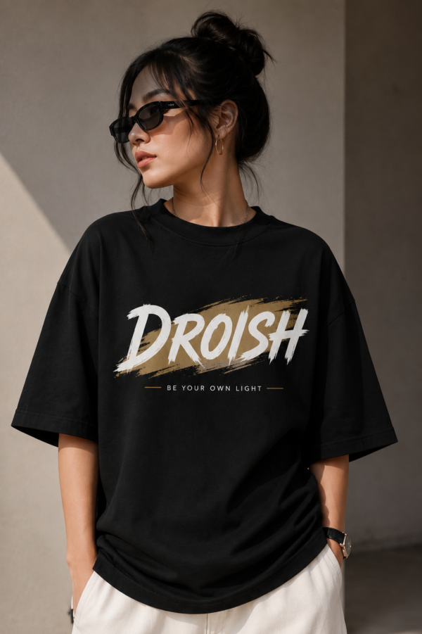 DROISH  "Built Different" Oversize T-Shirt Black