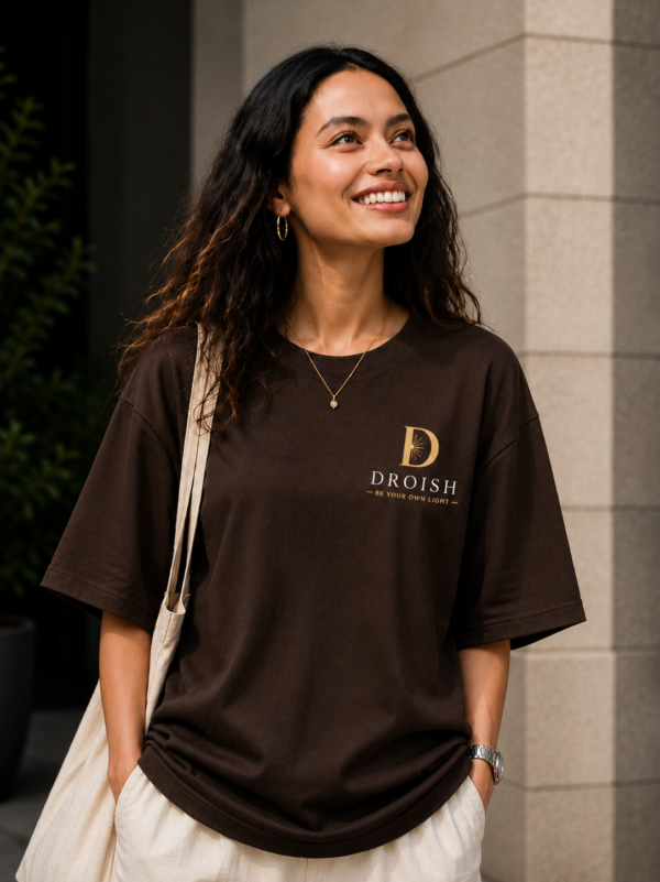 DROISH "Core Crest" Oversized T-Shirt - Dark brown