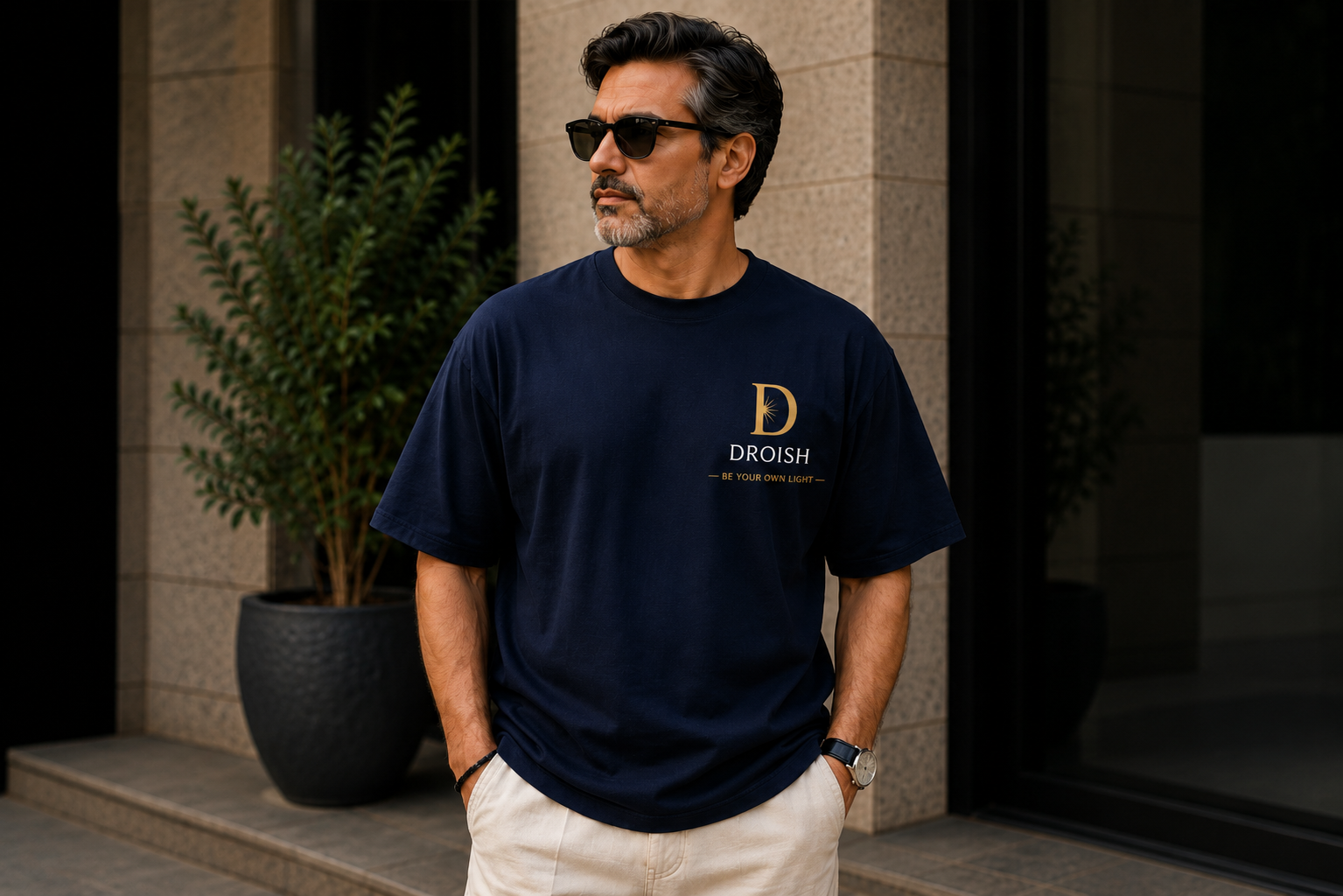 DROISH "Core Crest" Oversized T-Shirt Navy Blue - Image 3