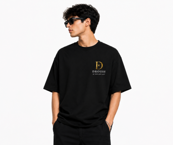 DROISH "Core Crest" Oversized T-Shirt  Black