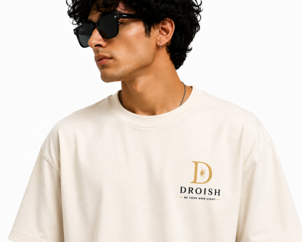 DROISH "Core Crest" Oversized T-Shirt Off White
