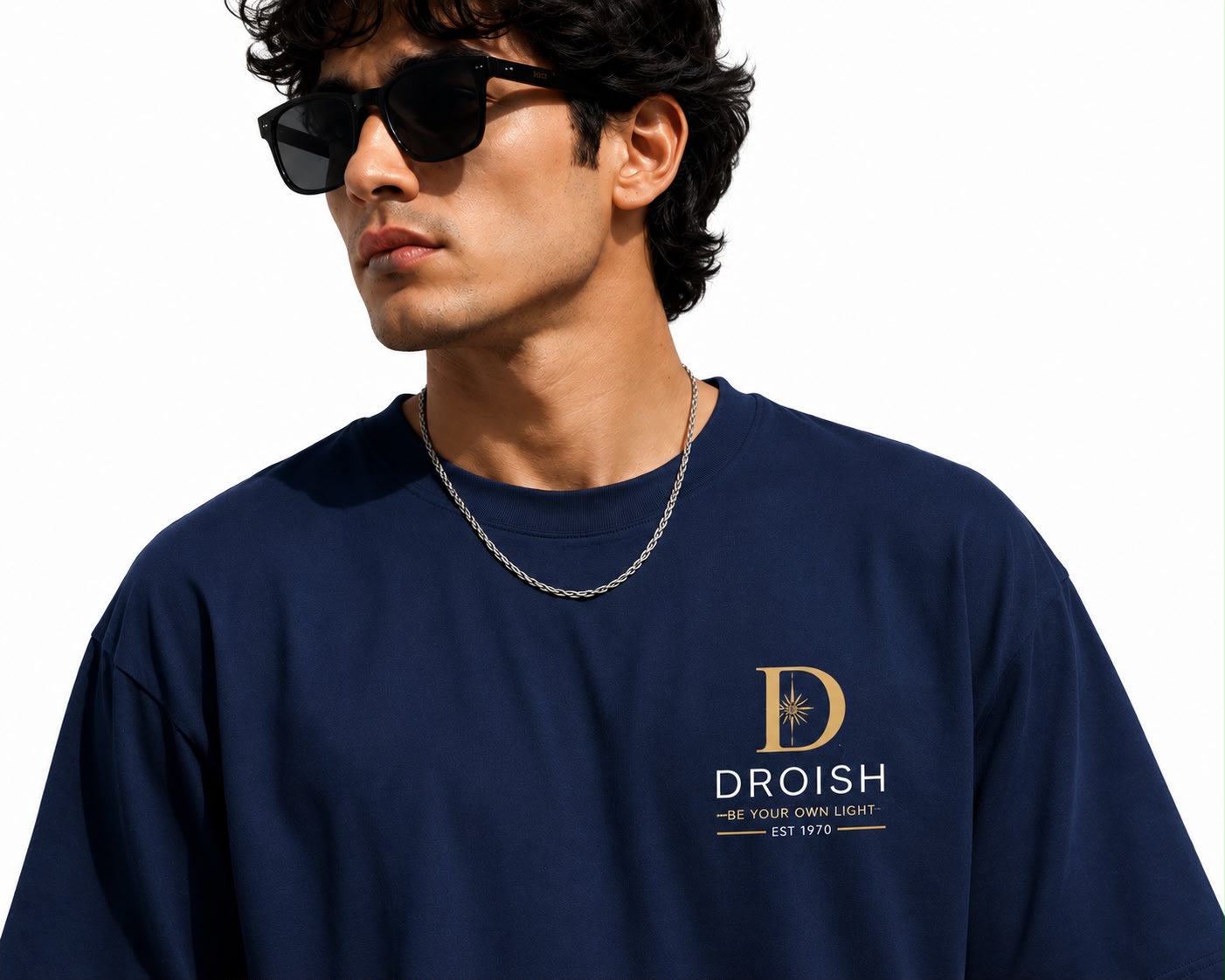 DROISH "Core Crest" Oversized T-Shirt Navy Blue - Image 7