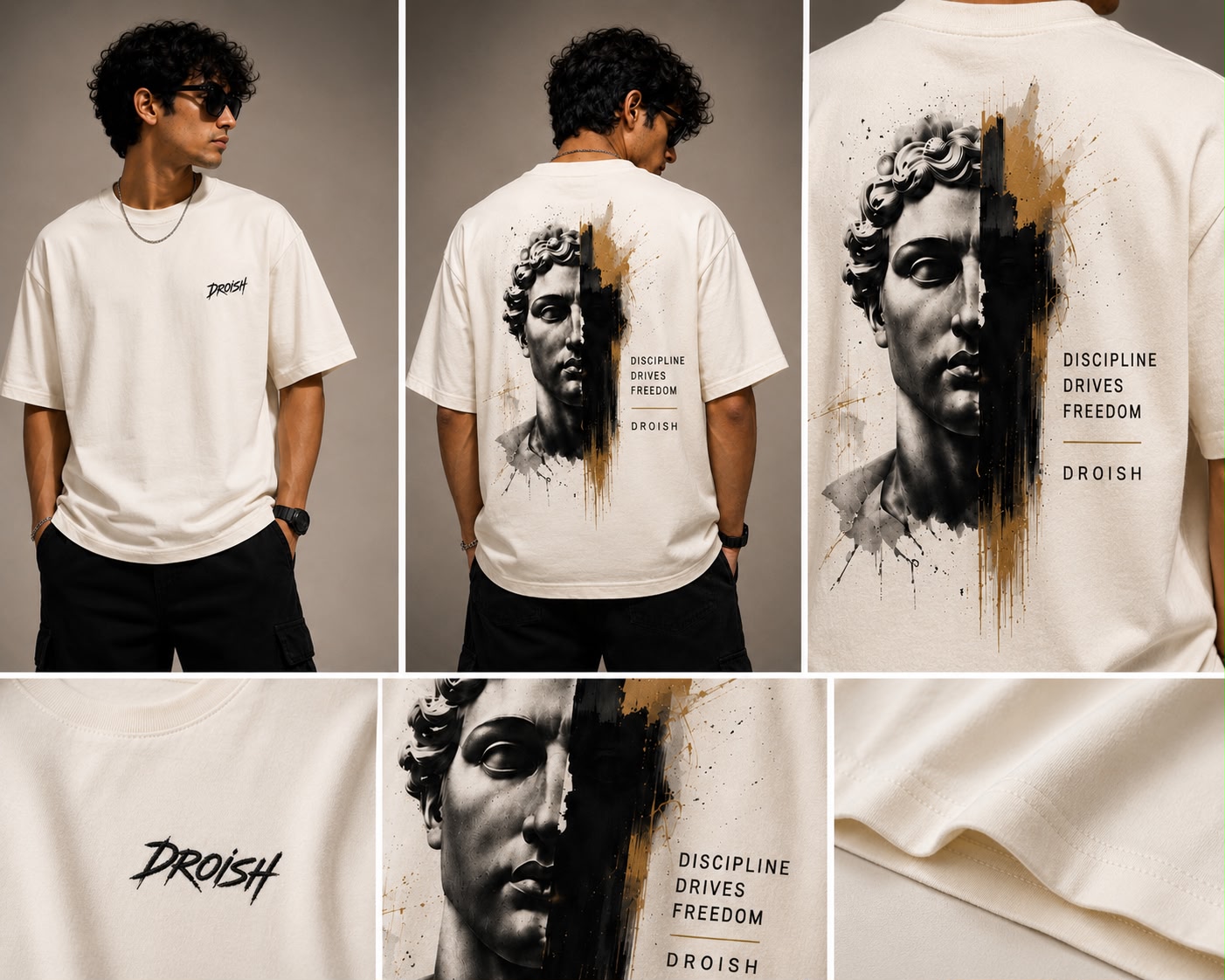 DROISH Art of Light Edition — "Discipline Drives Freedom" Sand Beige - Image 4
